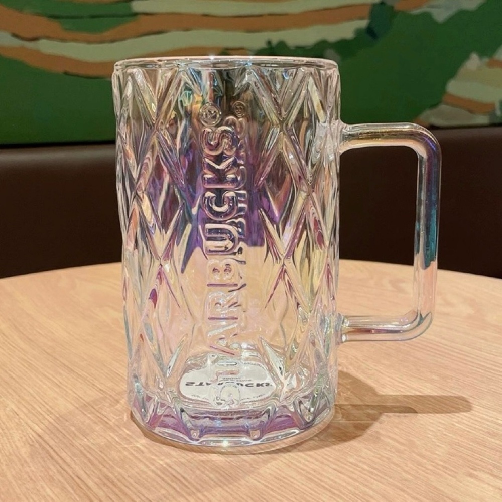 Starbucks China Iridescent 2021 Ripple Glass Mug 480mL Rare Retired Beer Mug